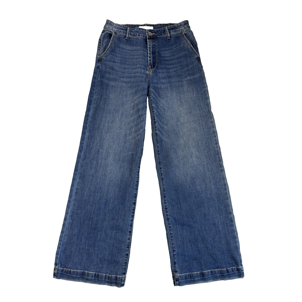 Kancan Women's 11/29 Wide Leg Blue Jeans Urban Streetwear Classic Trousers